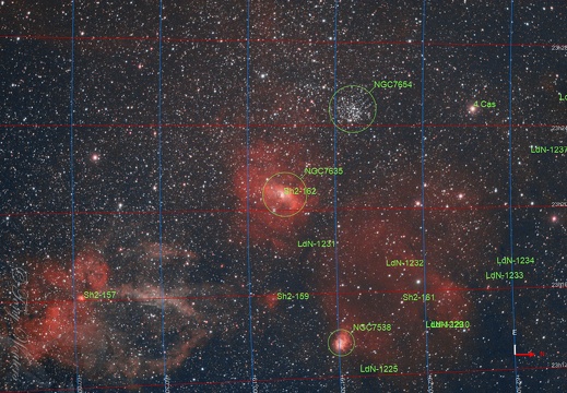 NGC7635 NGC7538 NGC7654 annonation